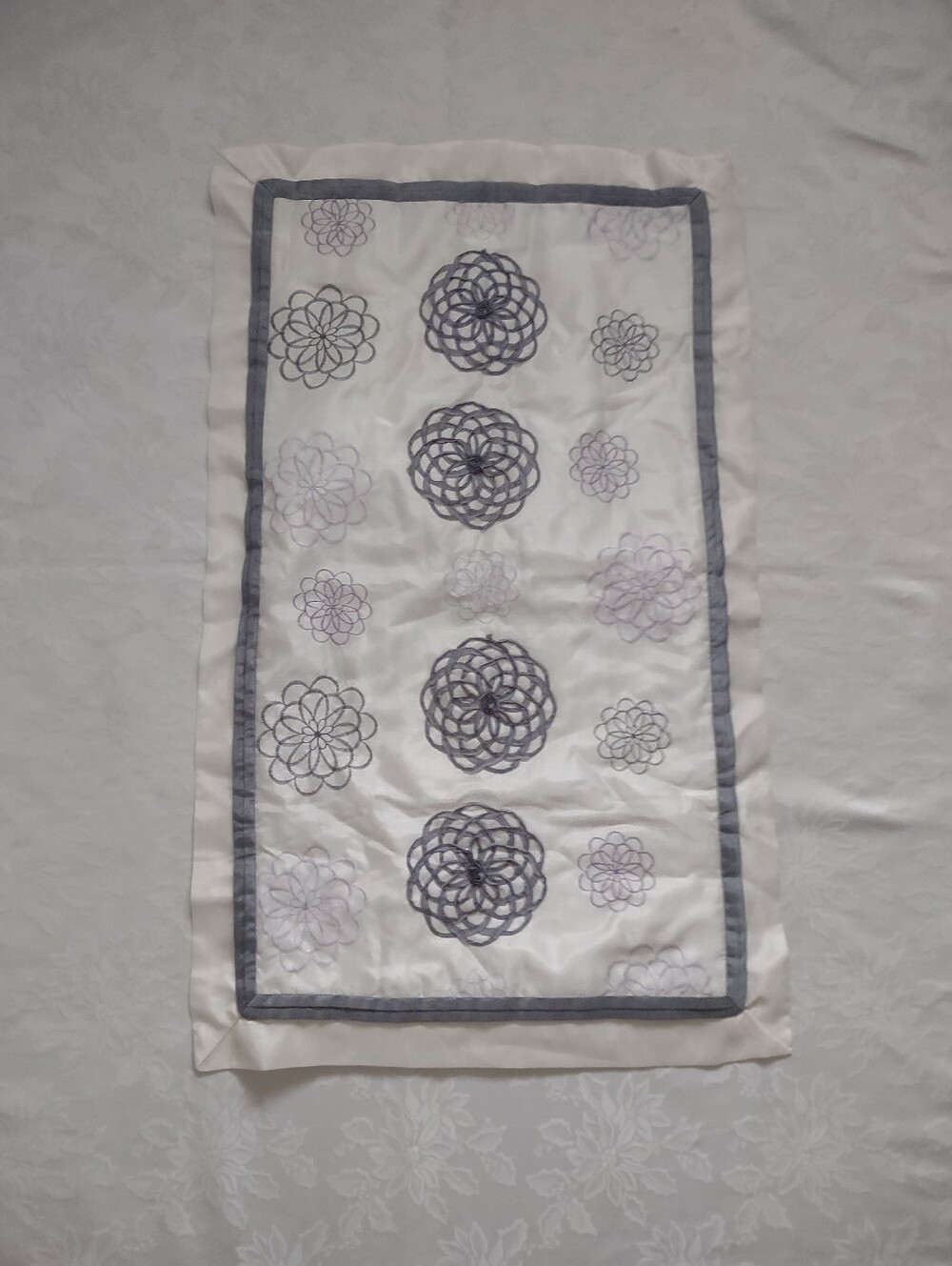 Embroidered Satin Pillow Sham With Flange Lush Decor